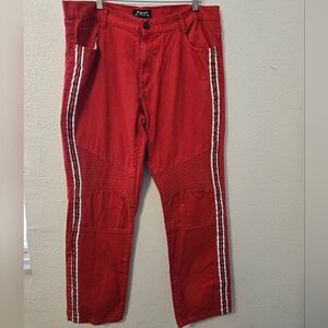 Red Straight Men's Denim Jeans 42x32
